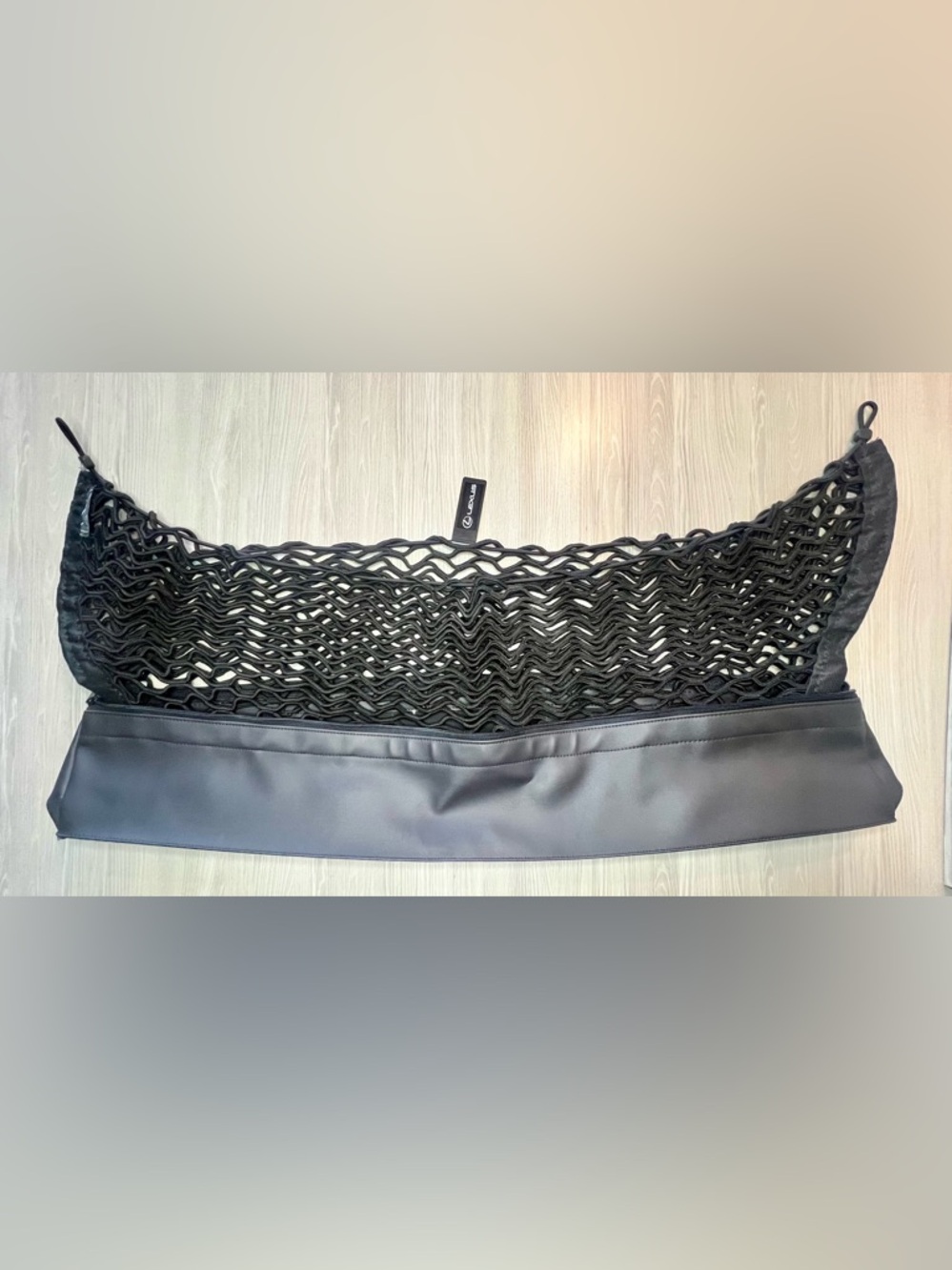 Genuine Lexus Trunk Cargo Net Organizer Black with Storage Pouch 30" x 12"